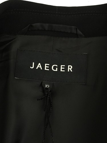 Jaeger Women's Jacket Size 10 Black Collared Lined Faux Pockets Short New F1 - Picture 8 of 13