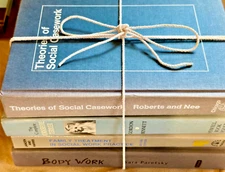 Decorative Book Lot Grey Lt. Blue Stack Staging Prop Shelf Study Office Library