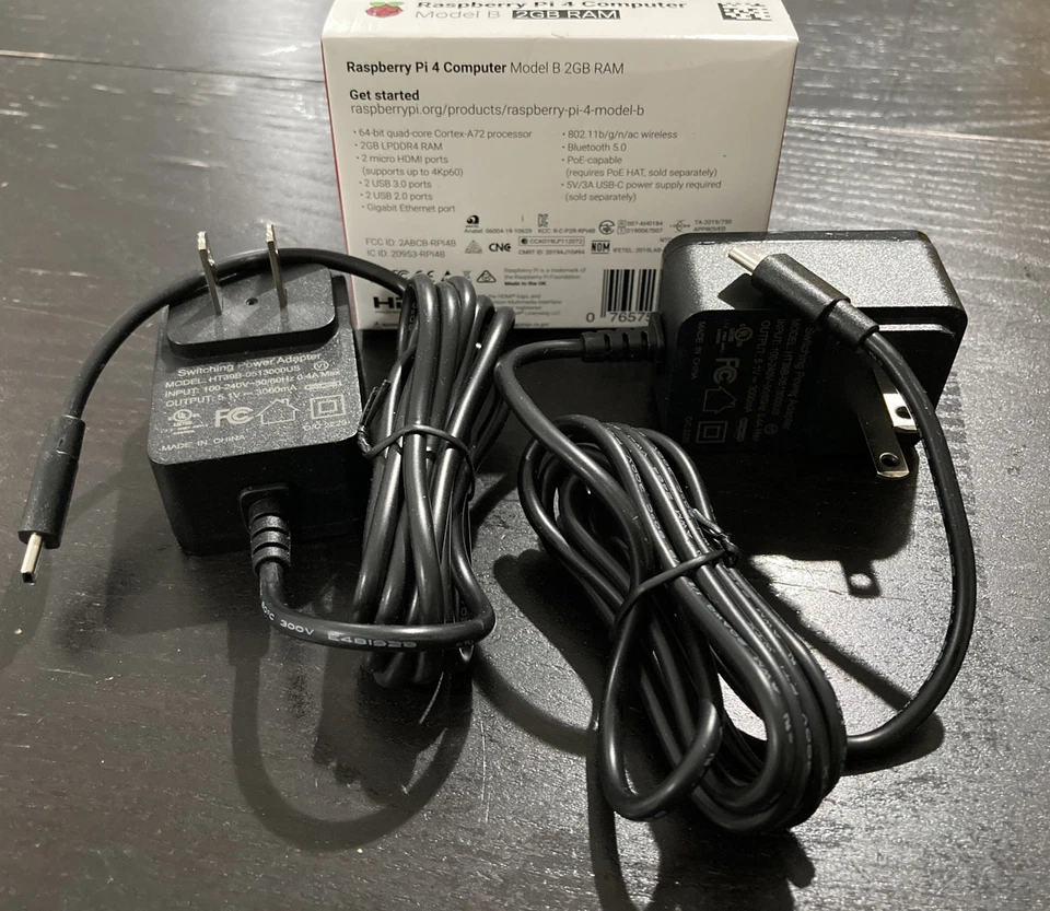 Raspberry Pi 4 Computer Model B - 2 GB RAM - Brand NIB - w/2 Power Adapters - Image 4 of 4