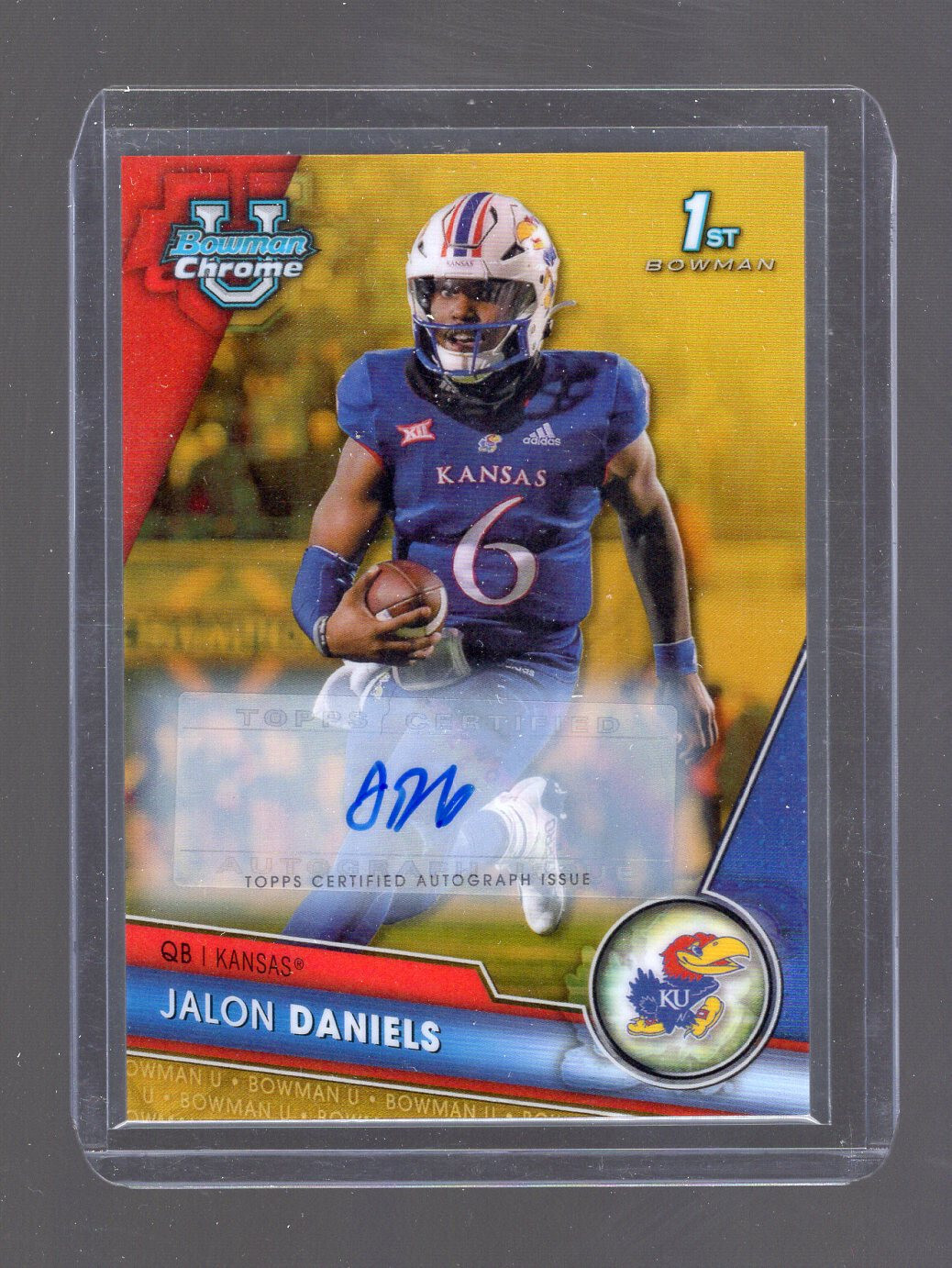 Jalon Daniels 2023 Bowman Chrome U Gold Refractor Auto 17/50 #173