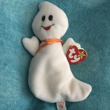 1995 Ty Beanie Baby Spooky The Ghost With Tag & Cover Also Tush Tag