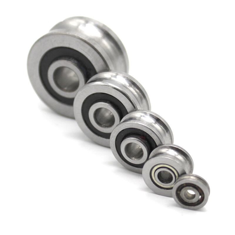 3-8mm Metal Pulley Wheel U/V Grooved Sealed Ball Bearings Rope Wire ...