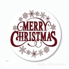 Red Snowflakes Merry Christmas Scrapbook Stickers Favors Envelope Seals Labels