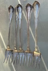5 ANTIQUE STERLING SILVER OYSTER FORKS hallmark NORFOLK GORHAM 74Grams date 1903