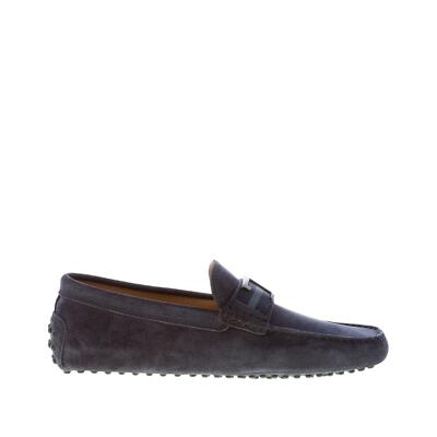 TOD'S herren schuhe dunkelblau gommini Timeless loafer metall T serigraphy