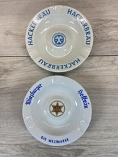 Hackerbrau Munchen Murzburger Hofbrau German Beer Cigar 6" Ashtray Vintage Lot