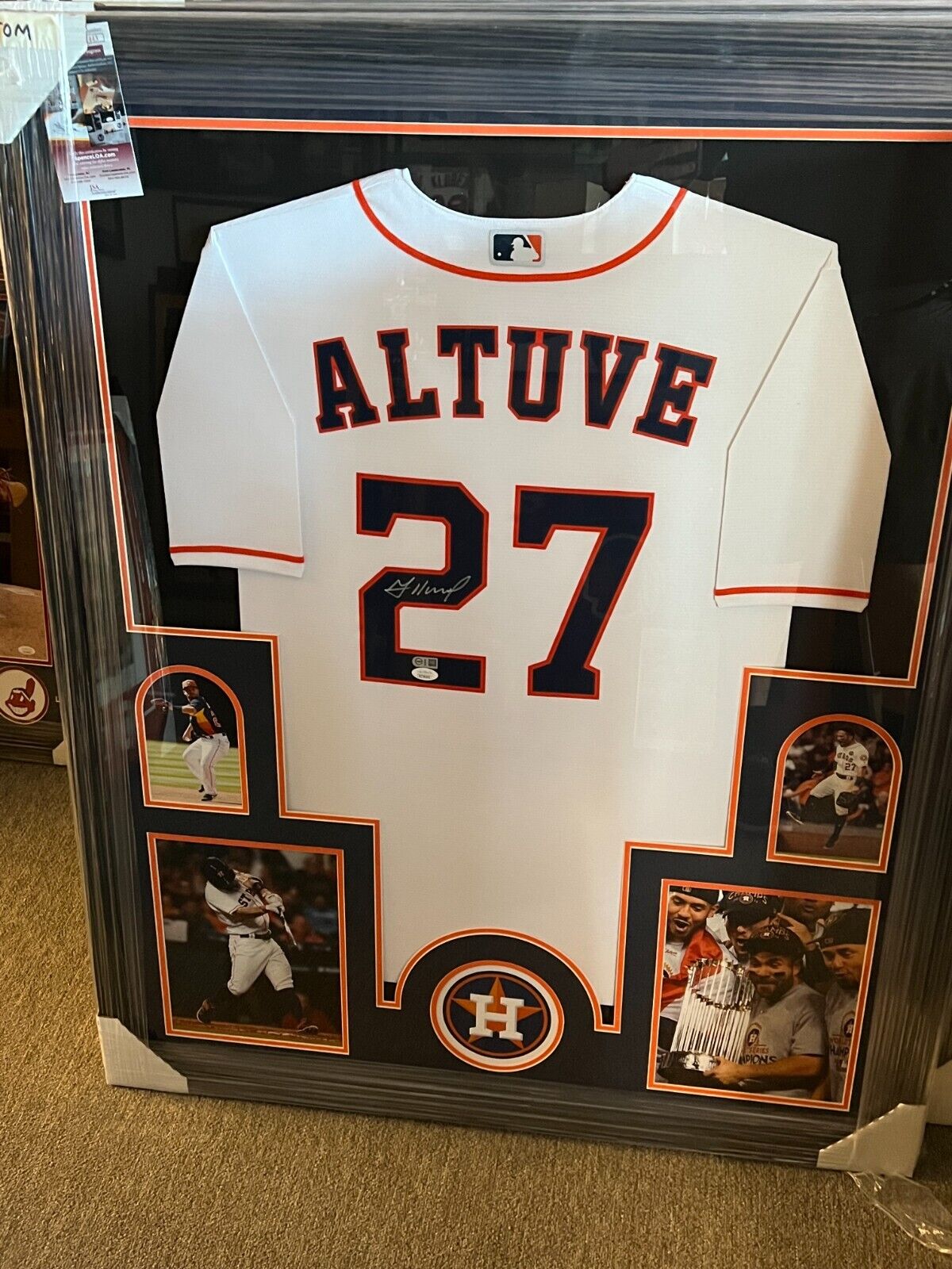 Jose Altuve Signed Framed Matted Houston Astros Jersey JSA COA