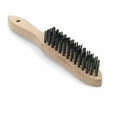 Handdrahtb&uuml;rste Stahlb&uuml;rste Grillb&uuml;rste Stahl glatt 6 Reihen L&auml;nge 28cm
