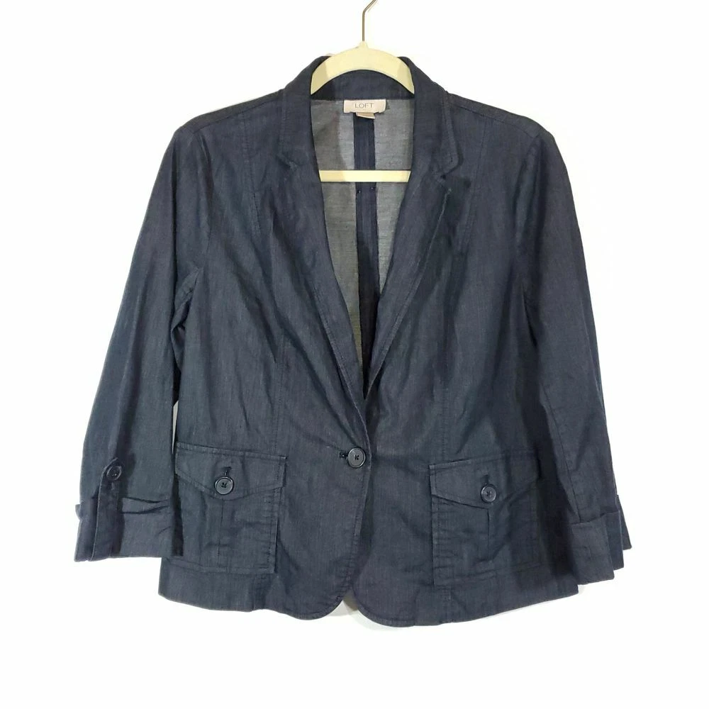 Loft chambray blazer clearance