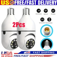 2X 360° 1080P IP E27 Light Bulb Camera WiFi IR Night SmartHome Wireless Security