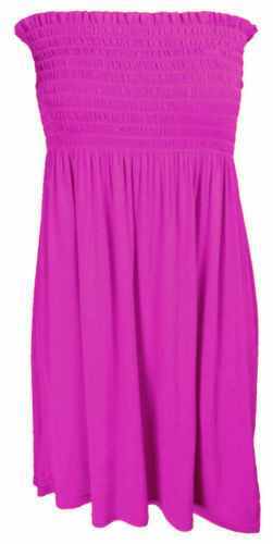 Ladies Sheering Boob Tube Gather Bandeau Ruched Top Summer Mini Dress Size 8-26 - Picture 9 of 28