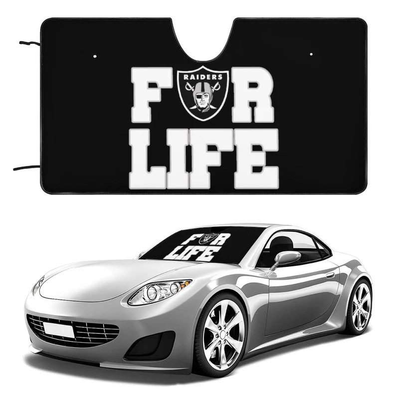 Las Vegas Raiders Car Windshield Sunshade Car Front Window Black Sunshade