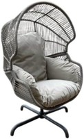 Garden Cocoon Egg Chair Swivel - Grey - Cushions Included! Rope Effect.