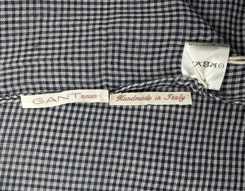 GANT Men’s Scarf Muffler Rugger Blue White Gingham Check Cotton 17”x73”in NWT - Picture 7 of 15