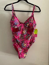 NWT Tabitha Brown cut out floral one piece swimsuit m