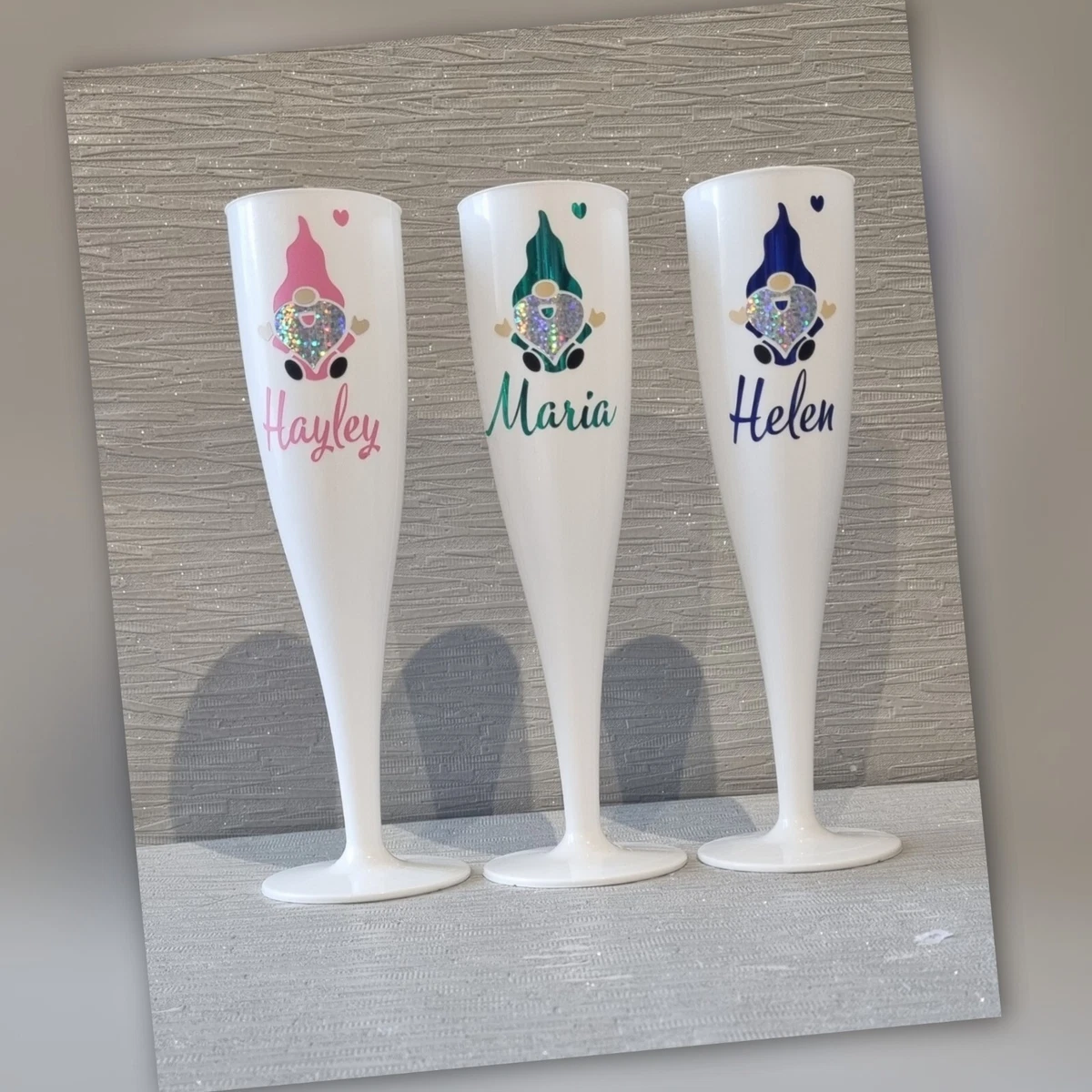 Plastic personalised champagne flutes deals