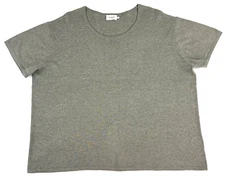 The Reset R Label Everyday Knit Tee Womens Boxy XL Beige SS Linen Blend