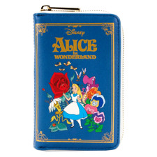 ✤ Nuevo LOUNGEFLY DISNEY Cartera con Cremallera ALICIA EN EL PAÍS DE LAS MARAVILLAS Flor Jardín Libro de Cuentos