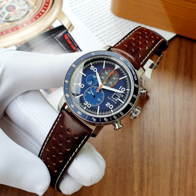 計9点 Citizen Brycen Blue Leather Band CA0648-09L Eco-Drive Men's Watch