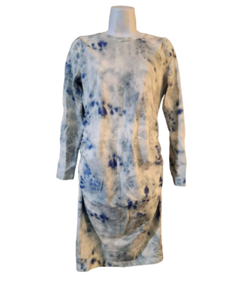 blue tie dye long sleeve dress Issy Long Sleeve Maxi Dress in Blue Marble – Coco & Lola main image 1