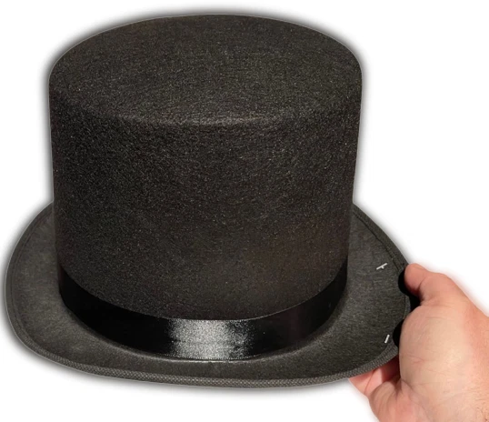 SOMBRERO DE COPA FIELTRO CAMPANA NEGRO Steampunk Magic Lincoln Magician Adult President  Foto 2 de 4