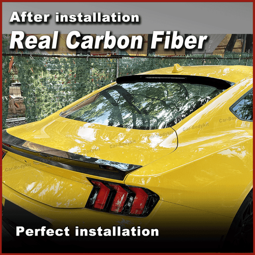 For Ford Mustang Dark Horse 2024UP Real Carbon Fiber Rear Roof Spoiler Top Wing - Picture 4 of 11