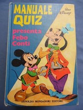 WALT DISNEY-MANUALE QUIZ-PRESENTA FEBO CONTI-MONDADORI 1977-OTTIME CONDIZIONI