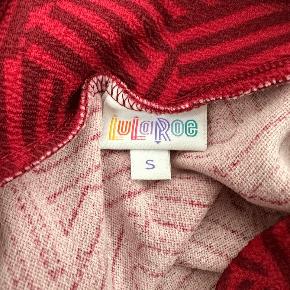 Falda Lápiz LuLaRoe Para Mujer S Cassie Monocromática Roja Bloque Rayas Elástica Foto 4 de 4