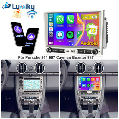 Für Porsche 911 997 Cayman Boxster 987 CarPlay Autoradio GPS WIFI 64G Android 13