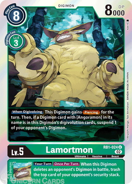 RB1-024 Lamortmon :: Uncommon Foil Digimon Card :: RB01: Resurgence Booster ::