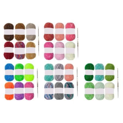 Colored Polyester Yarn 1.76oz 120 Yards 1.76oz/50g Scrubby Yarn for Crocheting