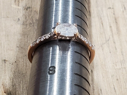Diamond Engagement Ring, Rose Gold size 7 - nice 1/2 + Carat Oval center diamond - Picture 9 of 15