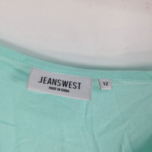 Jeanswest womens cami tank top size 12 turquoise blue sleeveless Vneck 047862 - Picture 3 of 8