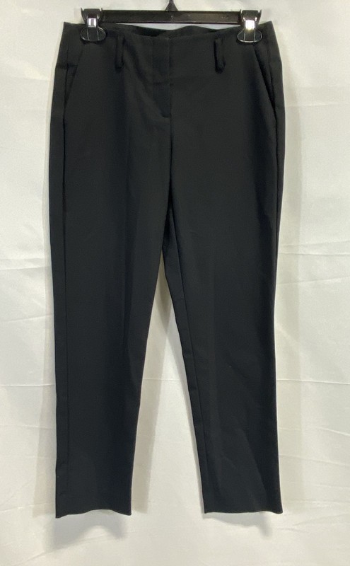 Theory Women's Black Bedina Pava Straight Leg Tailored Trousers Pants Sz 2