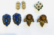 Vintage 1930s 1940s lot of 3 dress clips