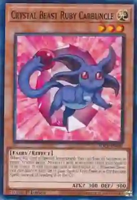 Yugioh! Crystal Beast Ruby Carbuncle - SDCB-EN001 - Common - 1st Edition Near Mi