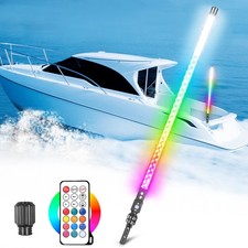 5ft 360 Led Rgb Navigation Lights Whip Boat Stern Light 2nm Wremote Control