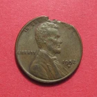 1952 D Lincoln Wheat Cent Mint Error - Ragged Clip