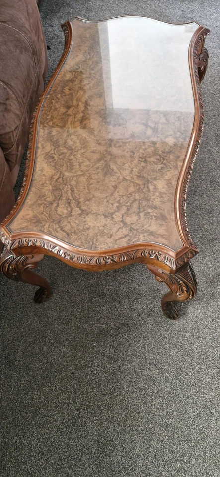 Mesa de centro antigua victoriana de nogal rebabas L@@K década de 1900 excelente estado L@@K Foto 3 de 4