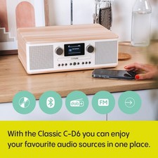 DAB+ CD Radio Bluetooth USB Stereoanlage Holz...