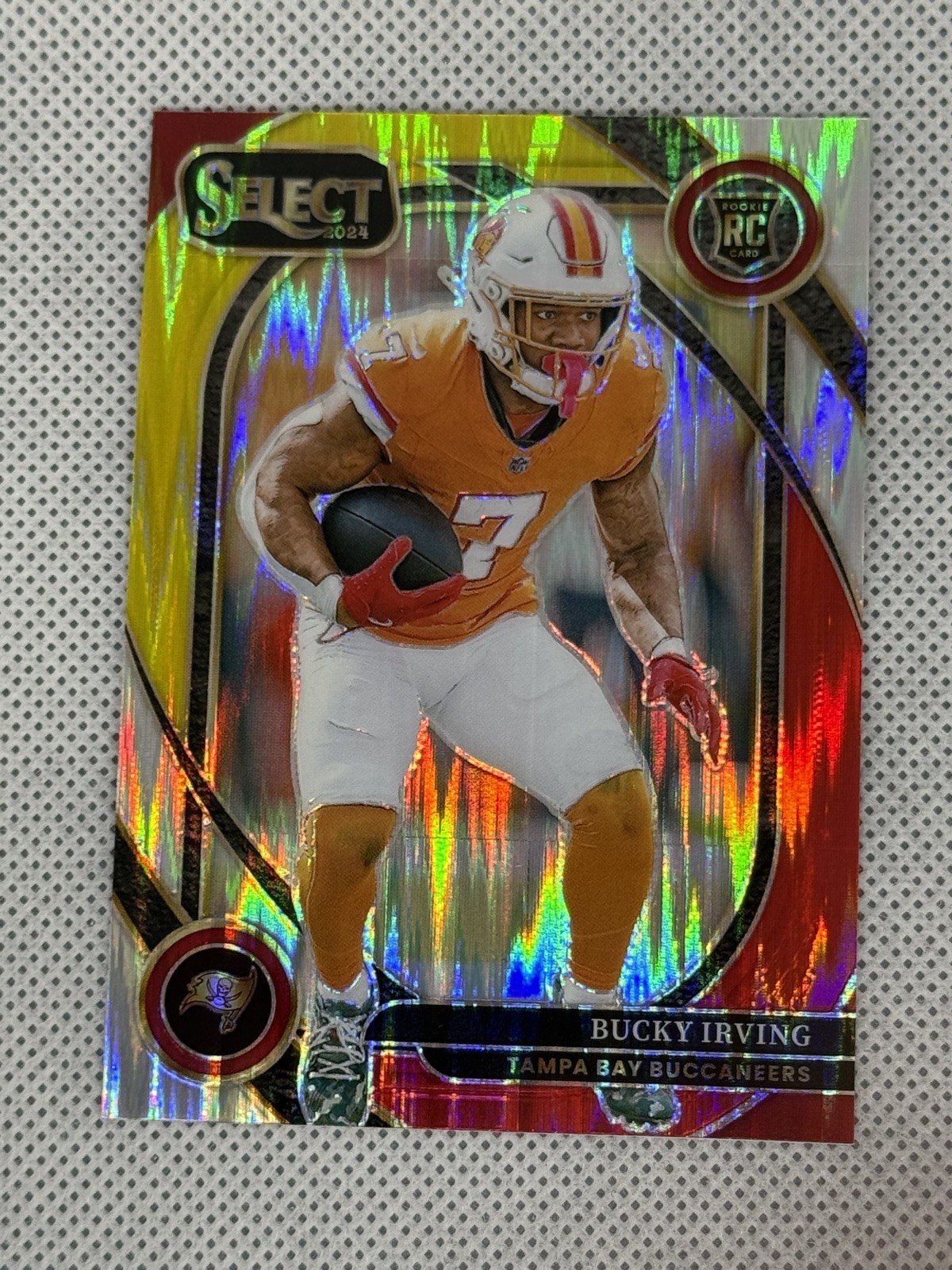 2024 Panini Select Club Level Red & Yellow Shock Prizm Bucky Irving Rookie RC