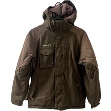 Columbia Convert Youth Hooded Waterproof Ski Jacket Olive Green Sz 14-16 Pockets