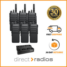 6 x Motorola R7 NKP Premium VHF Digital Two Way Radio with 6 Way Charger