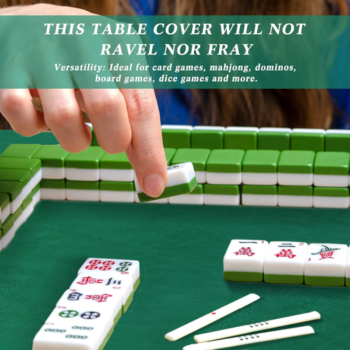 Folding Tablecloth - Green Felt Table Cover for Card Games, Poker, Mahjong, Jigs - Picture 6 of 12