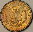 1881 S    Morgan Silver Dollar UNC BU Toning Rainbow Choice Bu