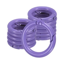 12-Pack Metal Spring O Rings, 5/8" Zinc Alloy Keyring Buckle [Purple]