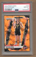 2024 Panini Prizm WNBA Caitlin Clark Rookie PSA 10 ORANGE Ice Refractor #145