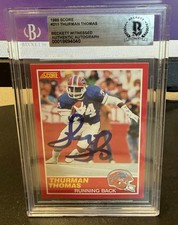 1989 Score Thurman Thomas Rookie RC Auto #211 BGS Witness Authentic