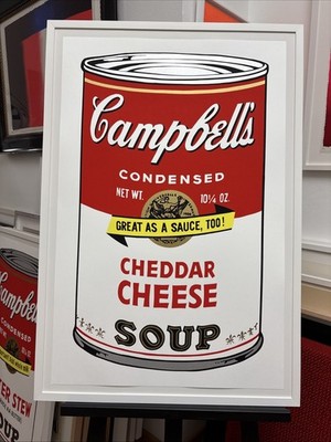 Andy Warhol, nach ''Campbell´s Soup - Cheddar Cheese'' Farbserigraphie gerahmt