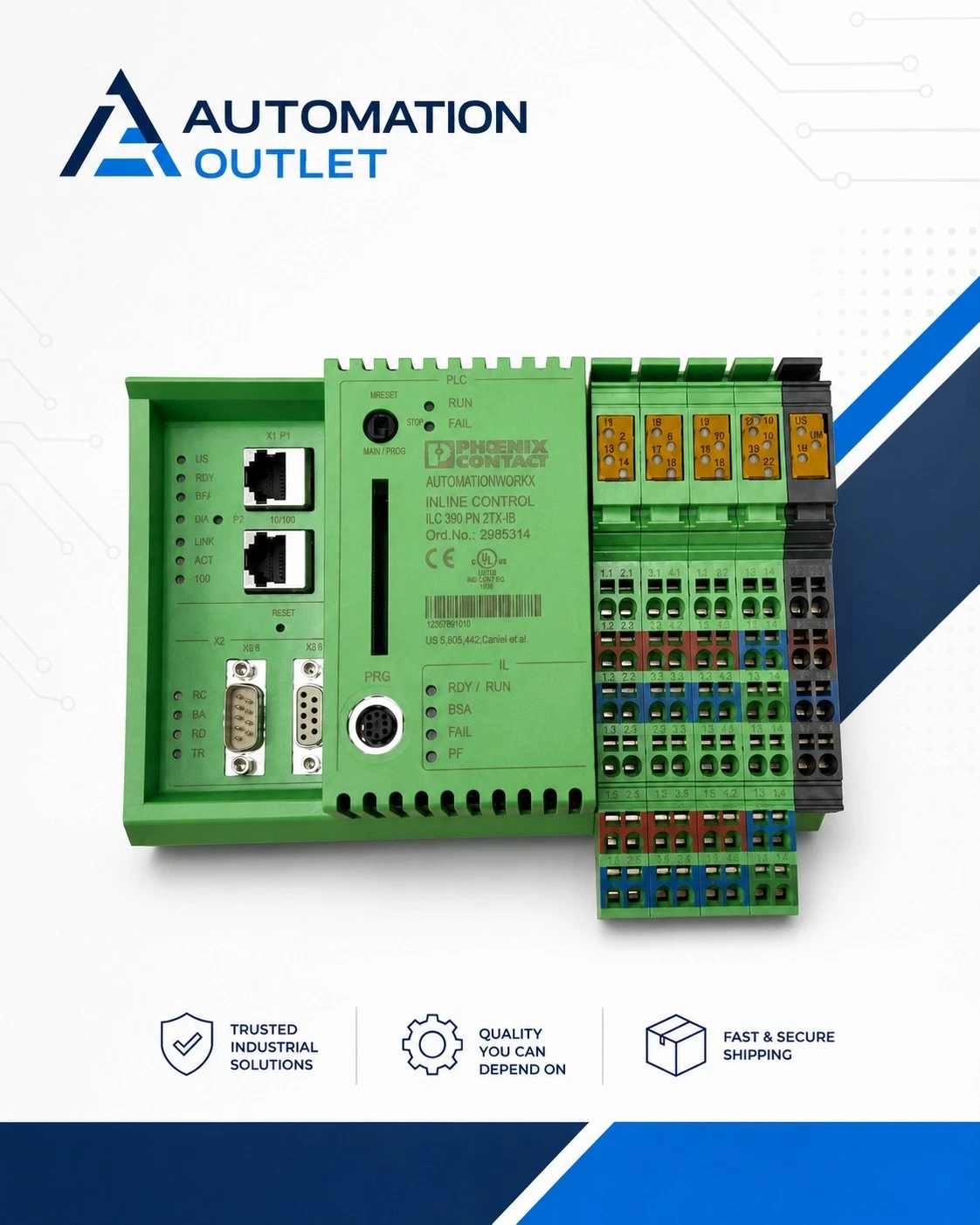 Phoenix Contact 2TX-IB Phoenix Contact ILC 390 PN 2TX-IB 2985314 PROFINET Inline Controller NEW BOXED